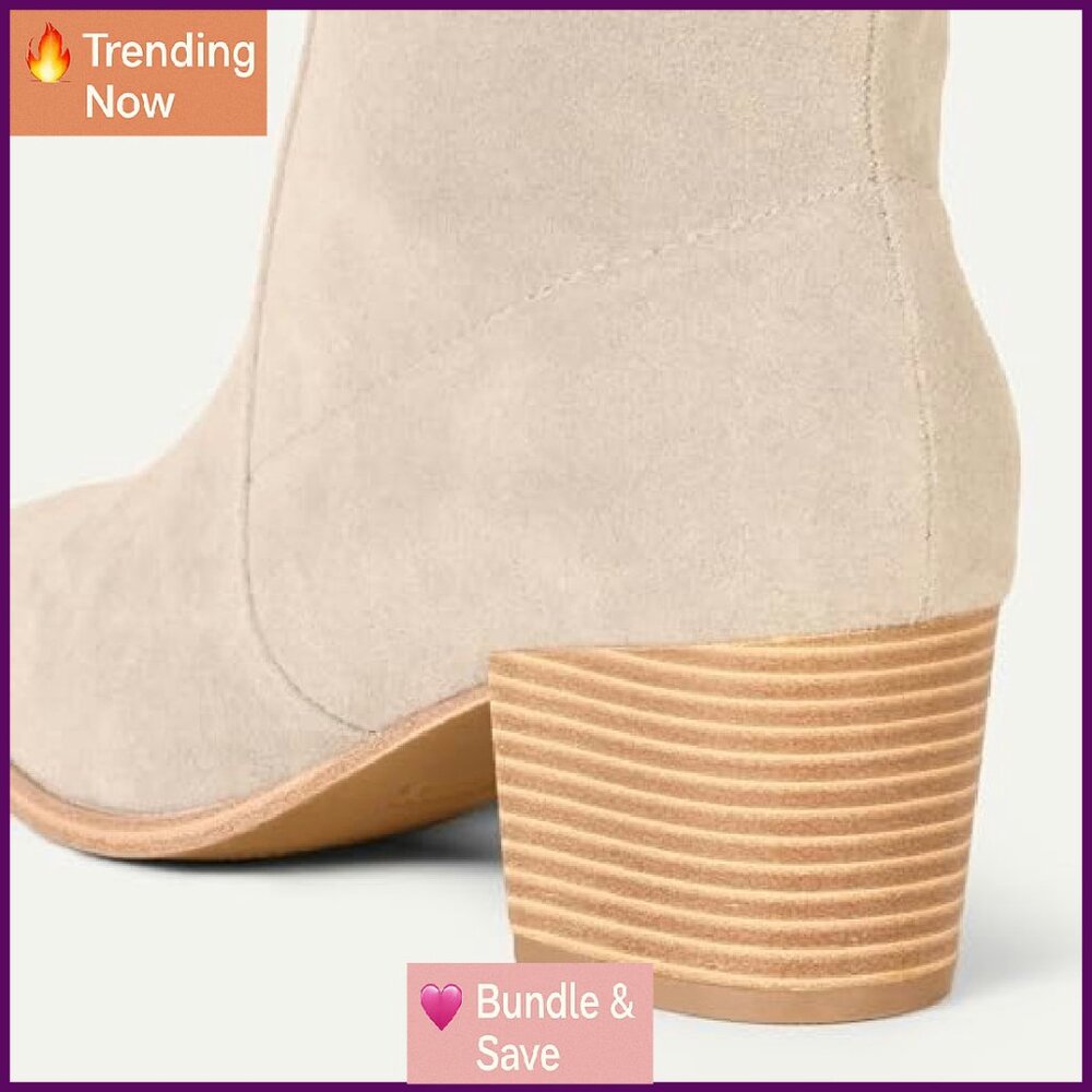 Women's Tall Block Heel Boots with Memory Foam In… - image 4